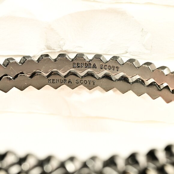 2 NWOT Kendra Scott Gun Metal Spiked Bangles Bracelets - Picture 7 of 7
